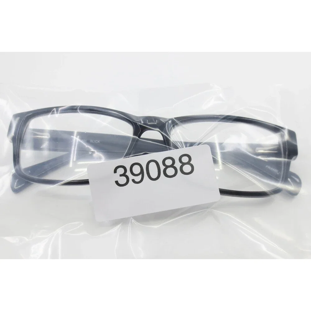 Modern Slick Eyeglasses Black Rectangular Full Rim Frames 54/17/145 39088